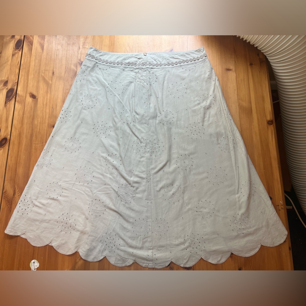 Scalloped midi skirt